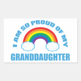Stolz auf meine Enkeltochter Rainbow Grandparent Rechteckiger Aufkleber