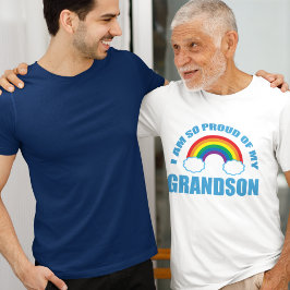 Stolz auf meine Grandson Rainbow Grandeltern T-Shirt
