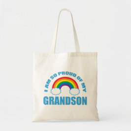 Stolz auf meine Grandson Rainbow Grandeltern Tragetasche
