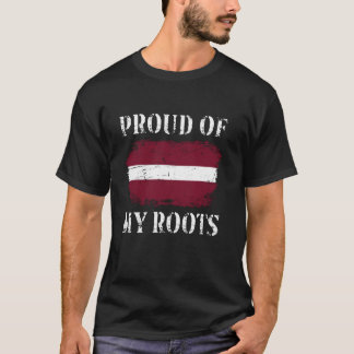 Stolz auf meine lettischen Wurzeln lettische Flagg T-Shirt