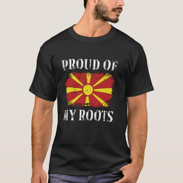 Stolz auf meine makedonische Roots makedonische Fl T-Shirt (Vorderseite)