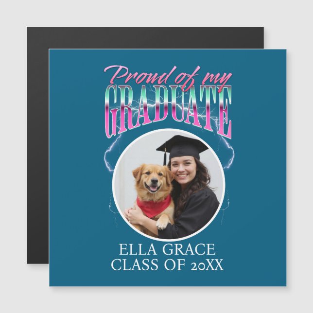 Stolz auf meinen Graduate Custom Pic Chrome Lightn Magnetkarte (Vorne/Hinten)