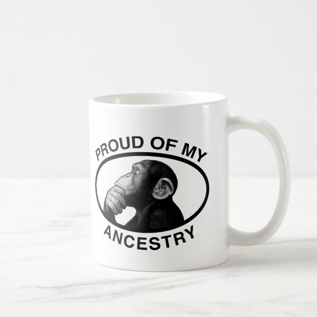 Stolz auf meinen Herkunfts-Schimpansen Kaffeetasse (Rechts)