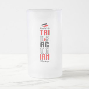 Stolz auf meinen trinbagonischen Hintergrund gefro Mattglas Bierglas