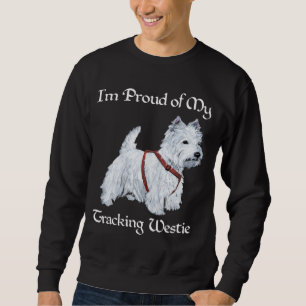 Stolz auf meinen Westie beim Trailrunning Sweatshirt