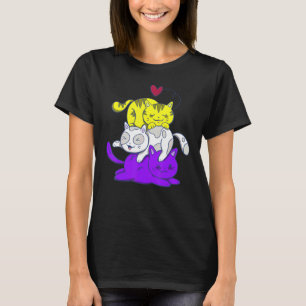 Stolz auf nichtbinäre Katzen LGBT nicht-binäre Fla T-Shirt