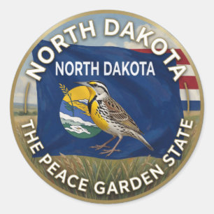 Stolz auf North Dakota ✦ Erbe des Peace Garden Runder Aufkleber