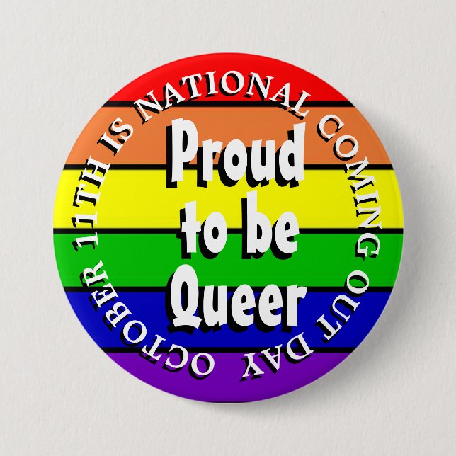 Stolz auf Queen, nationalen Coming Out Day Button (Vorderseite)