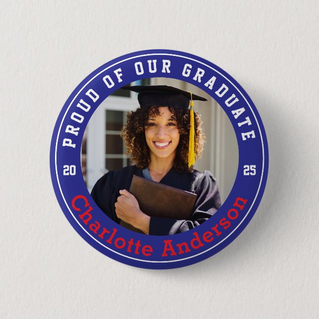 Stolz auf unser maßgeschneidertes Foto Button (Vorderseite)