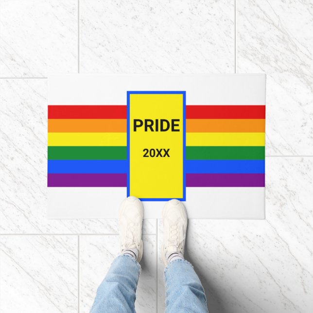 Stolz auf Zuhause Rainbow LGBT LGBTQ Doormat Fußmatte (Indoor)