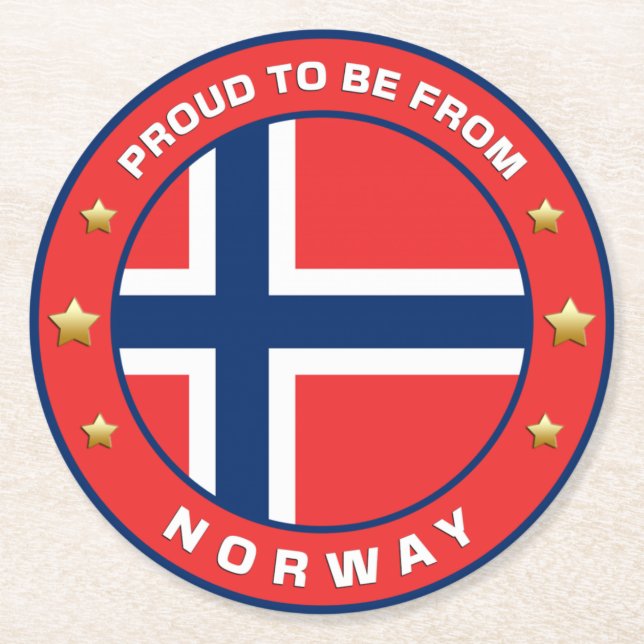 Stolz aus Norwegen Runder Pappuntersetzer (Vorderseite)