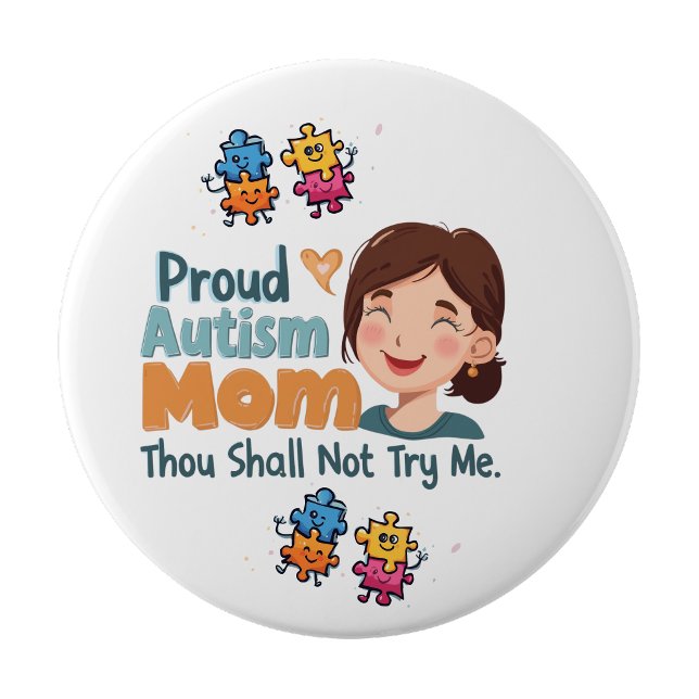 Stolz Autism Mom Abzeichen Pin Button Abzeichen (Proud Autism Mom Badge Pin Button Badge)