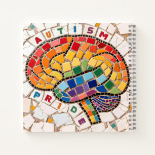 Stolz Autistisch besticktes Rainbow Brain Design Notizbuch