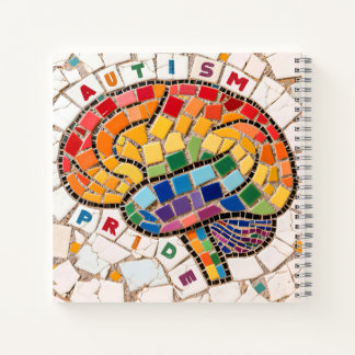 Stolz Autistisch besticktes Rainbow Brain Design Notizbuch