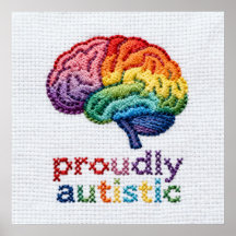 Stolz Autistisch besticktes Rainbow Brain Design