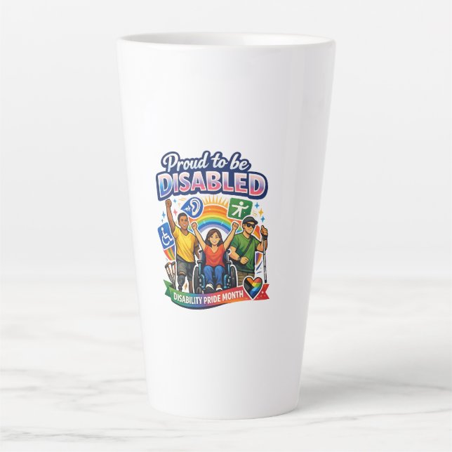 Stolz, behindert zu sein milchtasse (Vorderseite)