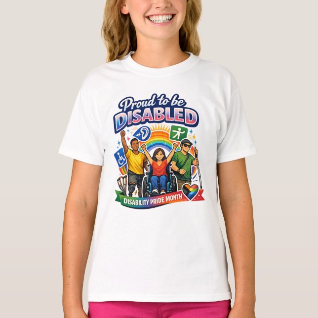 Stolz, behindert zu sein T-Shirt (Vorderseite)