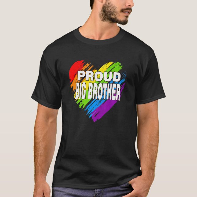 Stolz Big Brother Lgbt Rainbow Gay Pride Vater T-Shirt (Vorderseite)