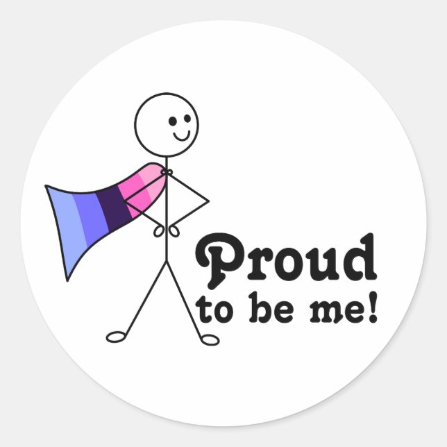 Stolz bin ich Allesexual Pride Flag Super Held Runder Aufkleber (Vorderseite)