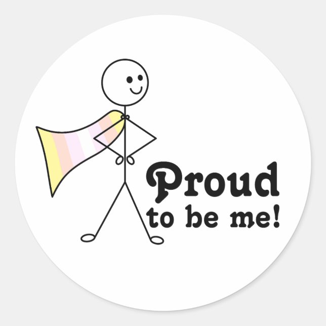 Stolz bin ich Pangender Pride Superheld Runder Aufkleber (Vorderseite)