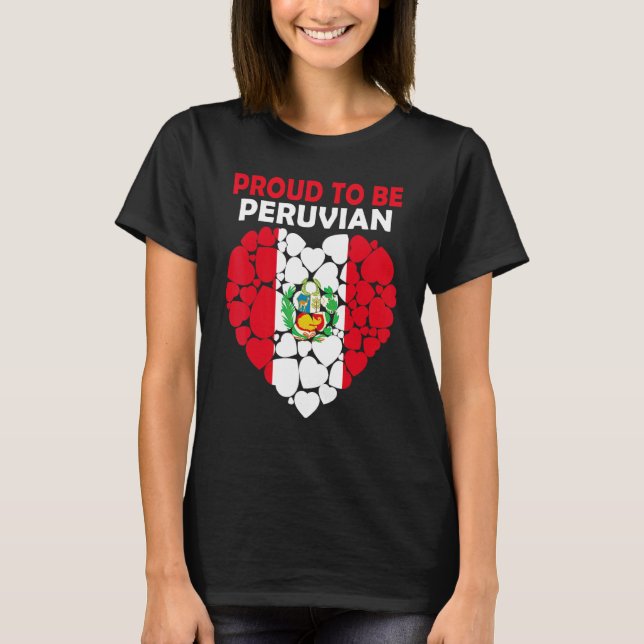 Stolz bin ich Peru Liebe Flag T-Shirt (Vorderseite)