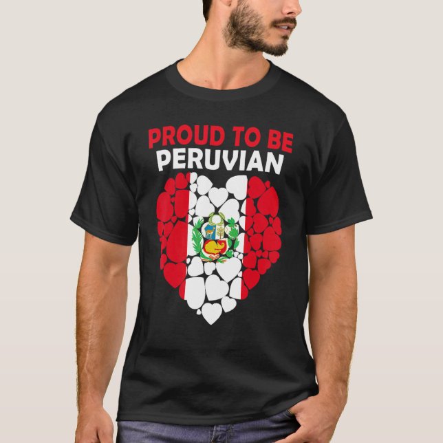 Stolz bin ich Peru Liebe Flag T-Shirt (Vorderseite)