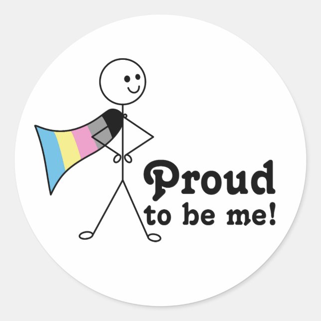 Stolz bin ich Polygender Pride Superheld Runder Aufkleber (Vorderseite)