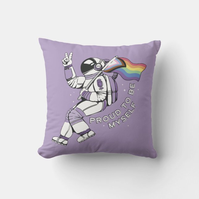 Stolz bin ich selbst LGBTQ-Astronaut Kissen (Vorderseite)