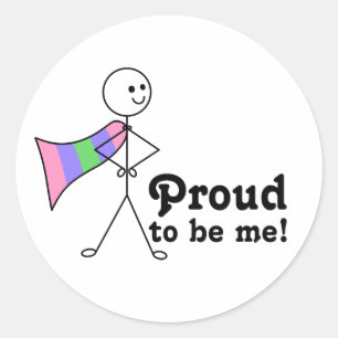 Stolz bin ich Trigender Pride Superheld Runder Aufkleber