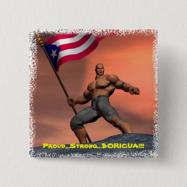 Stolz Boricua!! Button (Vorderseite)