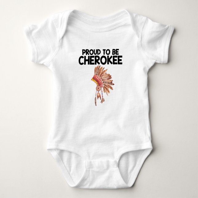 Stolz, Cherokee Ureinwohner-Baby-Bodysuit zu sein Baby Strampler (Vorderseite)