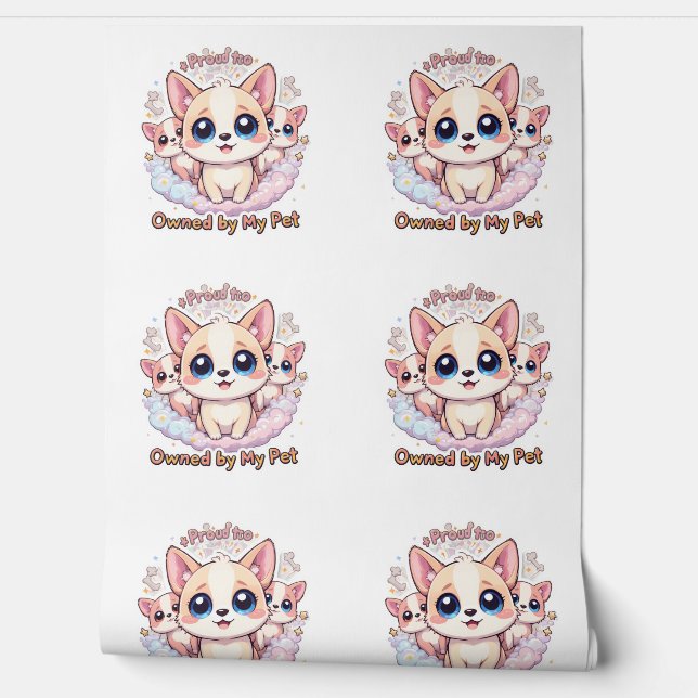 Stolz darauf, dass mein Haustier Niedliche Welpe b Tapete (Abrollen)