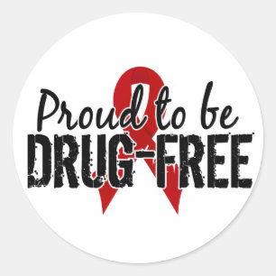 Stolz darauf, drogenfrei zu sein runder aufkleber