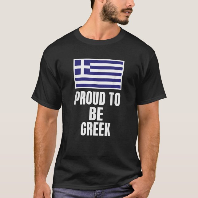 Stolz darauf, griechischer Flaggenstolz auf Shirt  (Vorderseite)