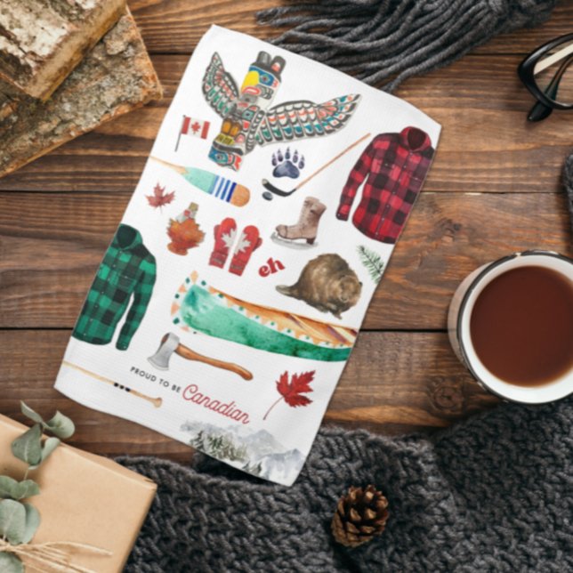 Stolz darauf, Kanadier zu sein | Aquarellbilder Geschirrtuch (Von Creator hochgeladen)
