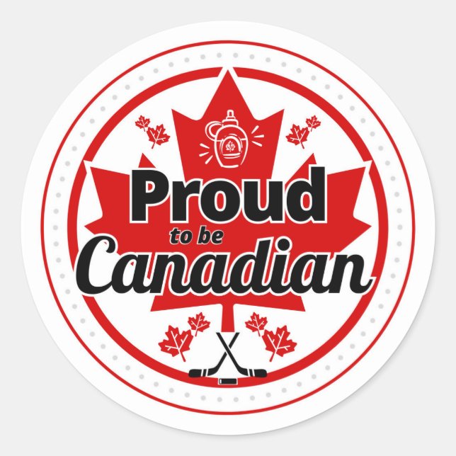 Stolz darauf, Kanadier zu sein Runder Aufkleber (Vorderseite)