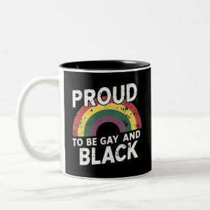 Stolz darauf, schwul und schwarz zu sein, Pride Mo Zweifarbige Tasse
