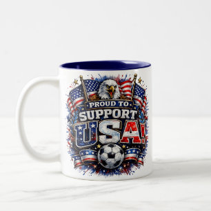 STOLZ, DAS USA-Soccer-Team zu unterstützen   Ameri Zweifarbige Tasse