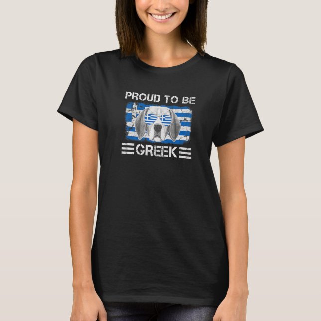 Stolz, der griechische Flaggenhund Lover Greece Ro T-Shirt (Vorderseite)
