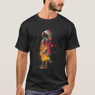 Stolz der indianischen Ureinwohner Häuptling Bunte T-Shirt