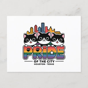 Stolz der Regenbogenflagge in Houston City Texas U Postkarte