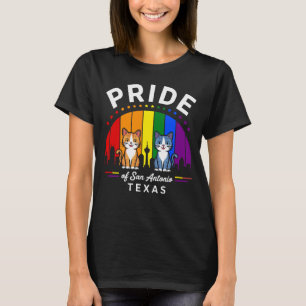 Stolz der Regenbogenflagge San Antonio City Texas T-Shirt
