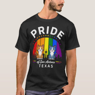 Stolz der Regenbogenflagge San Antonio City Texas  T-Shirt