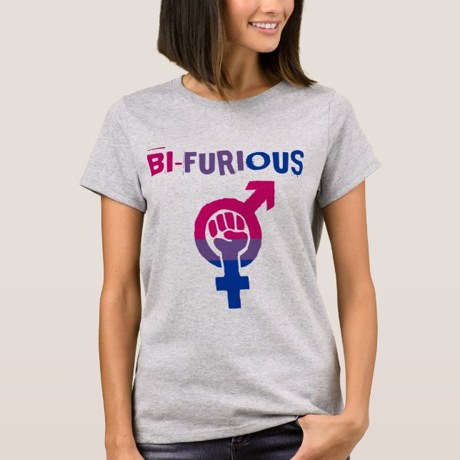 Stolz des Bisexual-Power-BI-FURIOUS LGBT T-Shirt (Vorderseite)