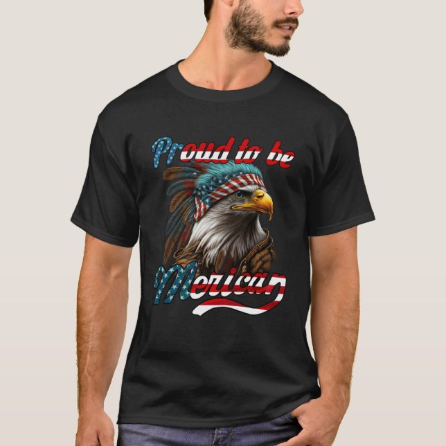 Stolz, die amerikanische Flagge des Merican Eagle  T-Shirt (Vorderseite)
