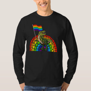Stolz Dinosaurier LGBT Schwul Lesbisch Transgender T-Shirt