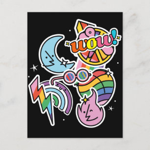 Stolz Donner. Rainbow-Liebe. Wow-Liebe Postkarte