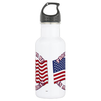 Stolz ein Amerikaner mit US-Flagge zu sein Edelstahlflasche