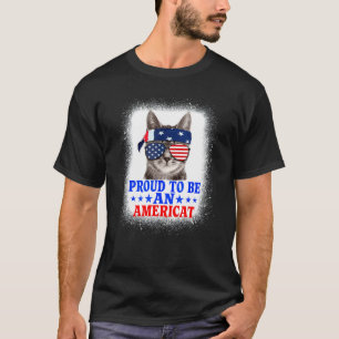 Stolz, ein Amerikaner zu sein Patriotische Katze z T-Shirt