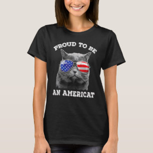 Stolz, ein amerikanischer Katze 4. Juli Britisch S T-Shirt